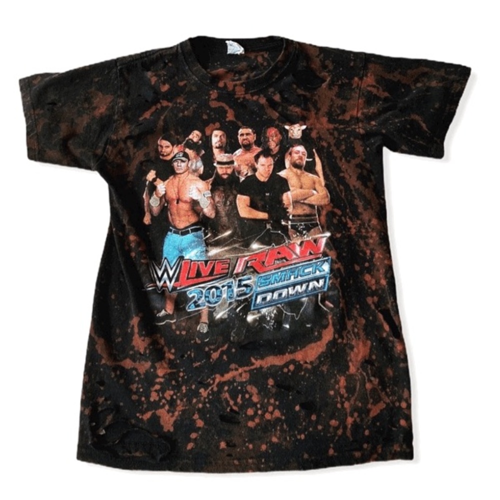 Vintage bleach tie dye WWE tee